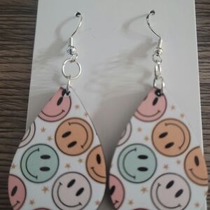 Smiley Face Teardrop Earrings